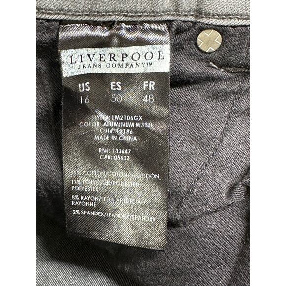Liverpool Jeans Womens 16 Gray Avery Skinny Crop Stretch Grunge‎ Concert Rock - Picture 5 of 9